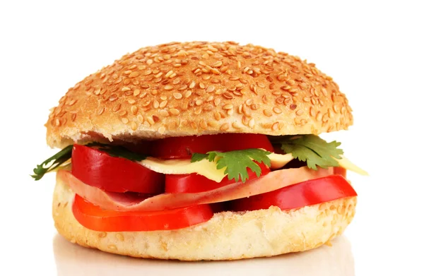 Sandwich apetitoso aislado en blanco — Foto de Stock