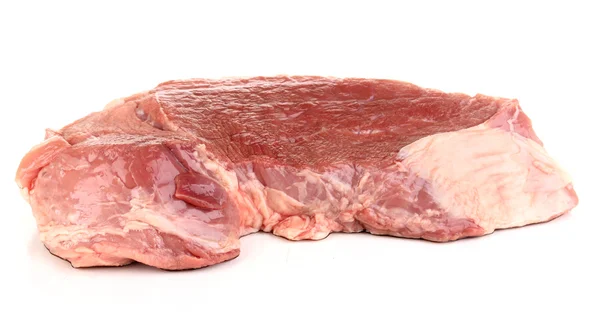 Um grande pedaço de porco isolado em branco — Fotografia de Stock