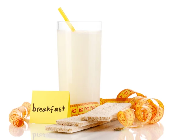 Aliments diététiques pour le petit déjeuner isolés sur blanc — Photo