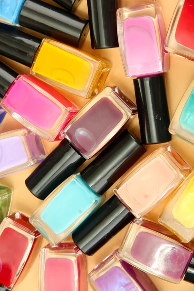 Group of bright nail polishes, close up — Stock Photo, Image