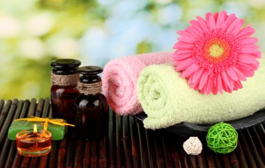 yeşil zemin üzerine Spa ayarı