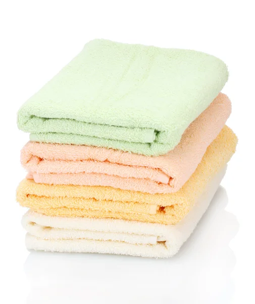 Colorful towels isolated on white — Stock Photo, Image