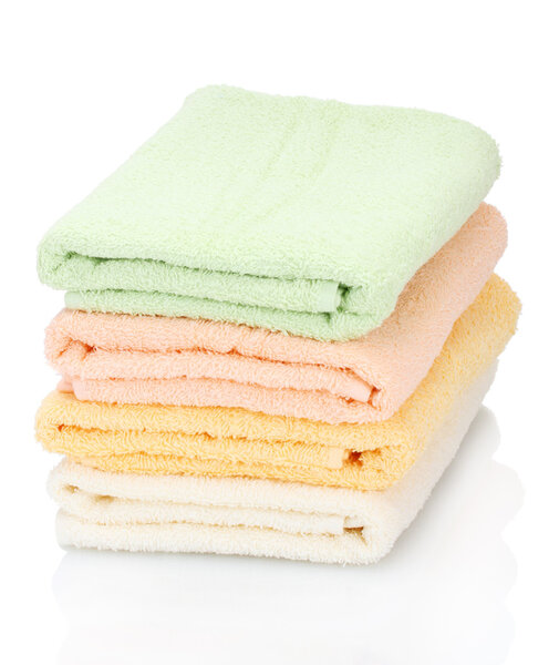 colorful towels isolated on white