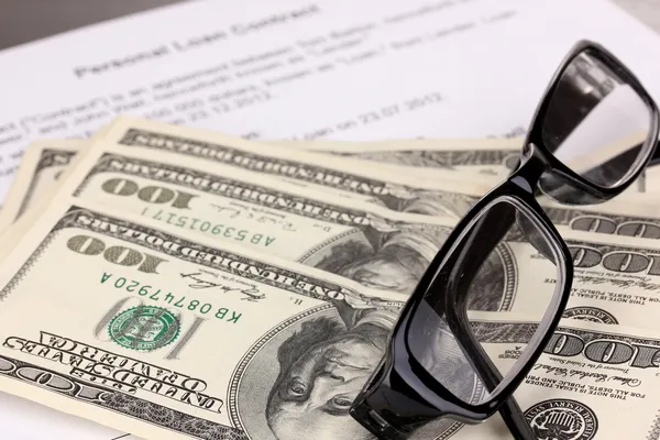 Loan contract close-up — Stock Photo, Image