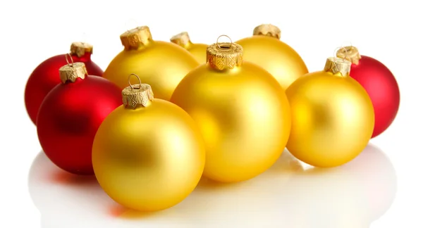 Prachtige kerstballen, geïsoleerd op wit — Stockfoto