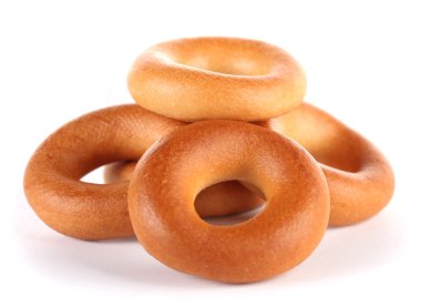 beyaz izole lezzetli simitler