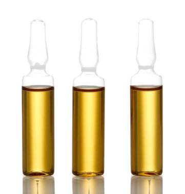 sarı sıvı, tıbbi ampul beyaz izole