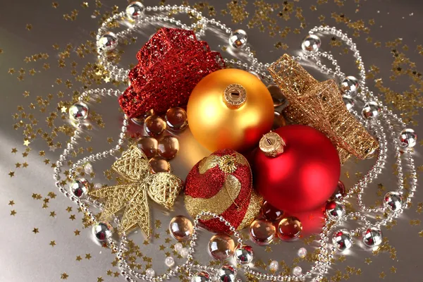 Christmas decoration on gray background — Stock Photo, Image