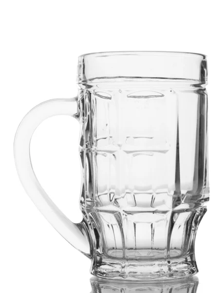Boş bira cam, üzerinde beyaz izole — Stok fotoğraf