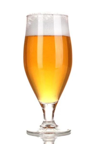 Glas bier geïsoleerd op wit — Stockfoto