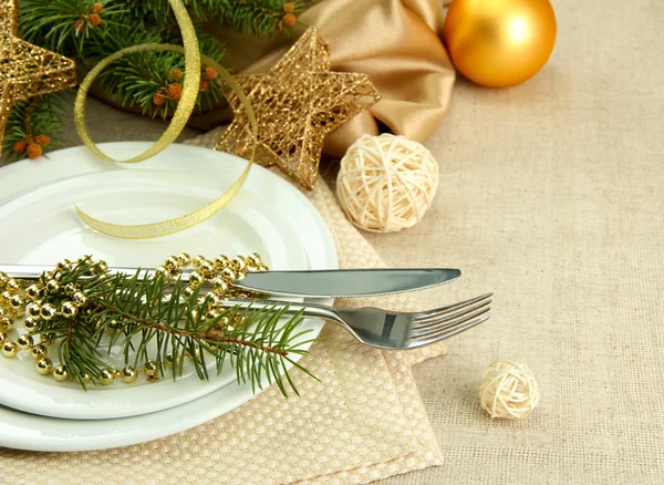 Beautiful christmas setting, close up — Stock Photo, Image