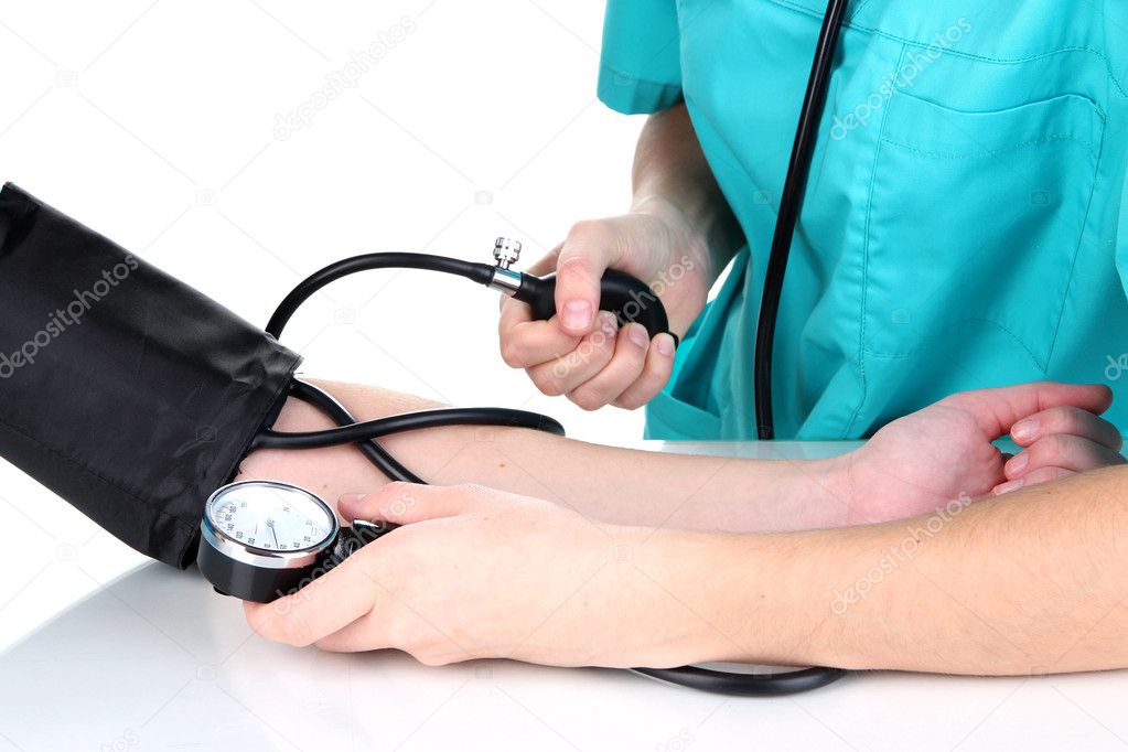 Blood pressure measuring isolated on white