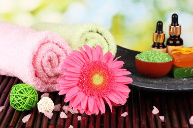 yeşil zemin üzerine Spa ayarı