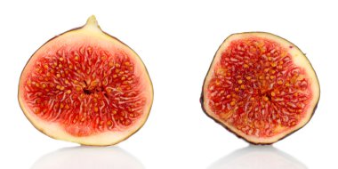 dilimlenmiş meyve üzerinde beyaz izole