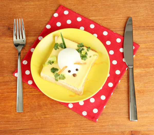 Fun Food für Kinder auf Holz Hintergrund — Stockfoto