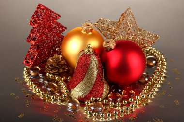 gri arka plan christmas dekorasyon