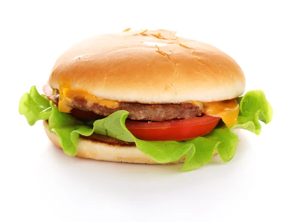Savoureux cheeseburger isolé sur blanc — Photo