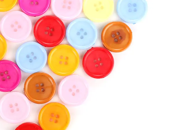 Colorful sewing buttons isolated on white — Stock Photo, Image