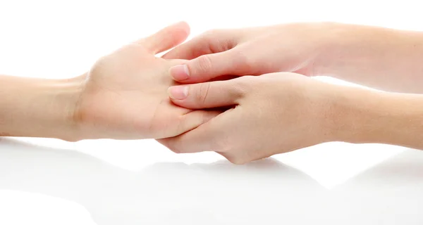 Hand massage, geïsoleerd op wit — Stockfoto