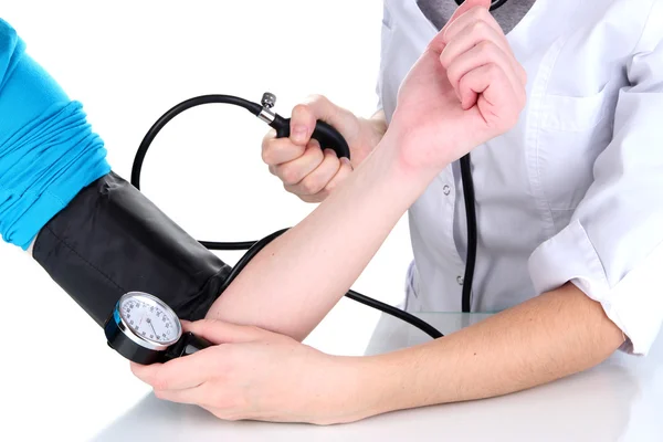 Blood pressure measuring isolated on white — Stock Photo, Image