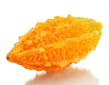 Olgun momordica meyve, üzerinde beyaz izole