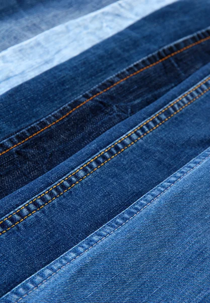 Veel jeans close-up — Stockfoto