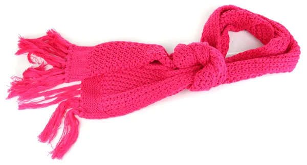 Bufanda de punto cálido rosa aislado en blanco —  Fotos de Stock