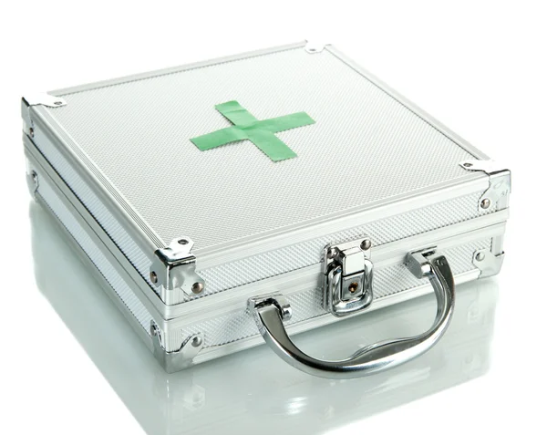 Cassetta di pronto soccorso, isolata su bianco — Foto Stock