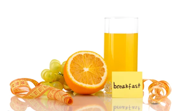 Diätetische Lebensmittel zum Frühstück isoliert auf weiß — Stockfoto
