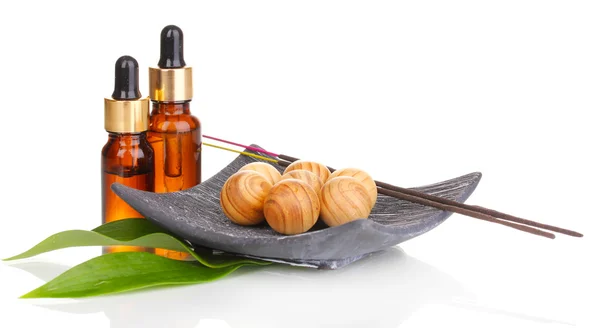 Aromatherapie instelling geïsoleerd op wit — Stockfoto