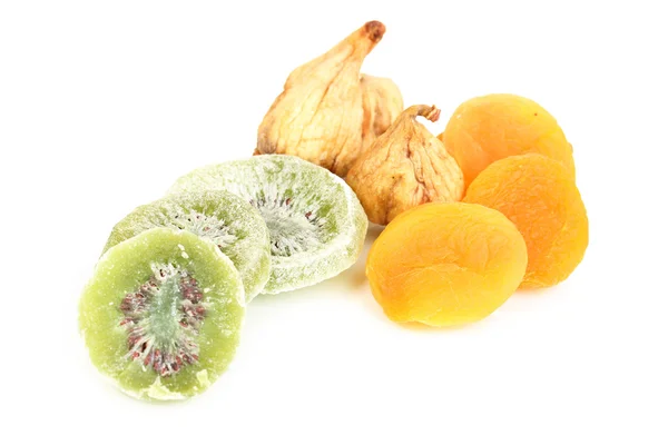 Frutta secca isolata su bianco — Foto Stock