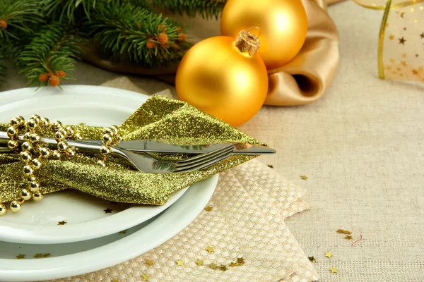 Beautiful christmas setting, close up — Stock Photo, Image