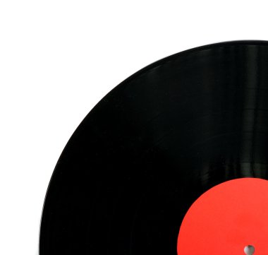 siyah vinil kayıt üzerinde beyaz izole