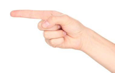 el beyaz izole işareti yapmak