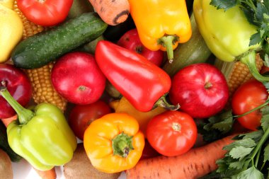 taze sebze ve meyve ürün yelpazesine bir arka plan olarak