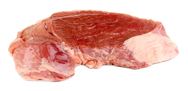 Ein großes Stück Schweinefleisch isoliert auf weiß — Stockfoto