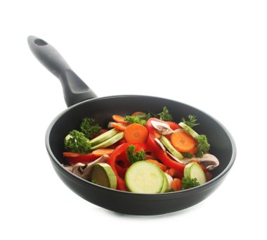 Beyaz sebze ile kızartma tavası