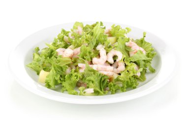 plaka üzerinde beyaz izole lezzetli Marine karides