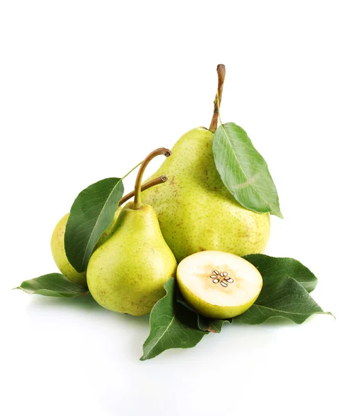 Juicy flavorful pears isolated on white — Stock Photo, Image