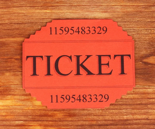 Colorful ticket on wooden background close-up — Stock Photo, Image