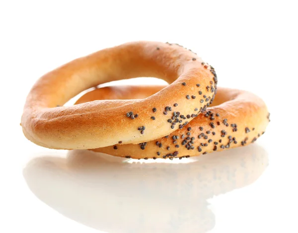 Leckere Bagels, isoliert auf weiß — Stockfoto