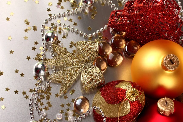 Christmas decoration on gray background — Stock Photo, Image