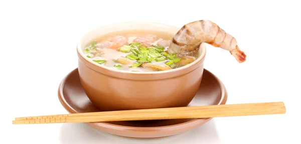 Κινεζική σούπα που απομονώνονται σε λευκό — Φωτογραφία Αρχείου