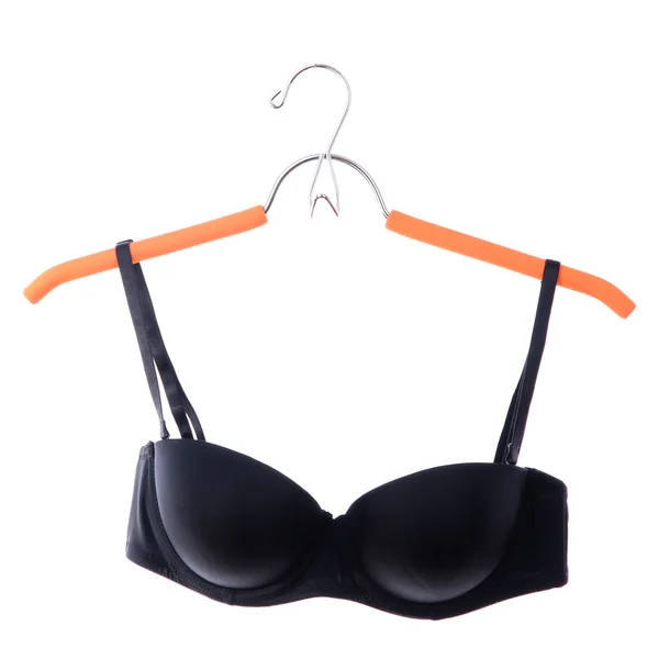 Soutien-gorge élégant sur cintre isolé sur blanc — Photo