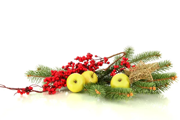 Hermosa composición de Navidad, aislado en blanco —  Fotos de Stock