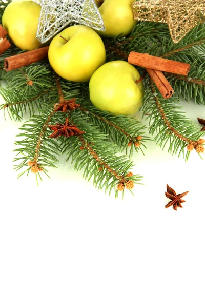 Hermosa composición de Navidad, aislado en blanco —  Fotos de Stock