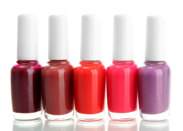 Set of nail polishes isolated on white — Stock Photo, Image