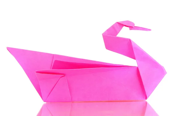 Origami svan isolerad på vit — Stockfoto