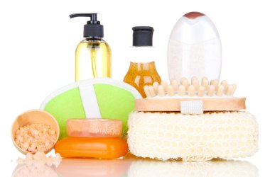 beyaz izole bir vücut bakımı için ayarla
