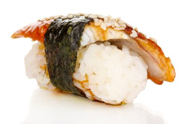 beyaz izole lezzetli sushi